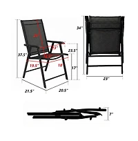 Clihome Outdoor Patio Chairs Set of 2 Stackable Portable for Deck, Garden, Camping and Travel