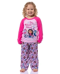 Gabby's Dollhouse Toddler Girl's (2T-5T) 2-Piece Long-Sleeve Raglan Pajama Pant Set