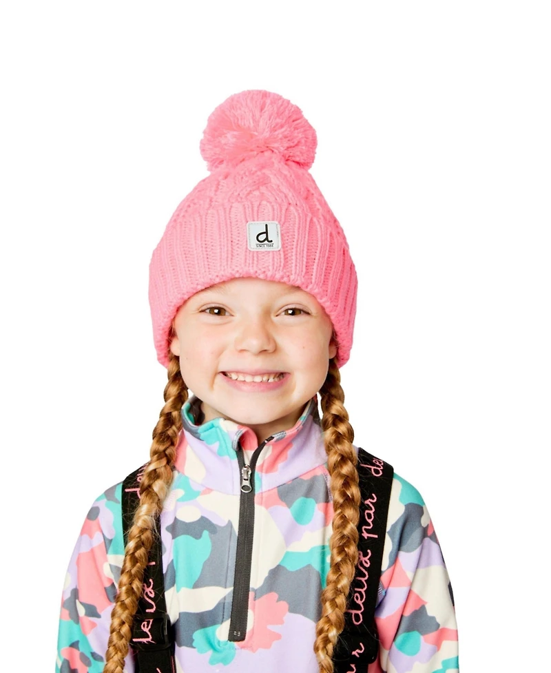 Deux par Deux Toddler Girl 2-4 Years Winter Knit Hat with Pompom