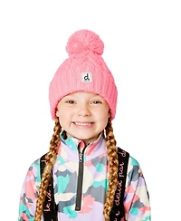 Deux par Deux Toddler Girl 2-4 Years Winter Knit Hat with Pompom