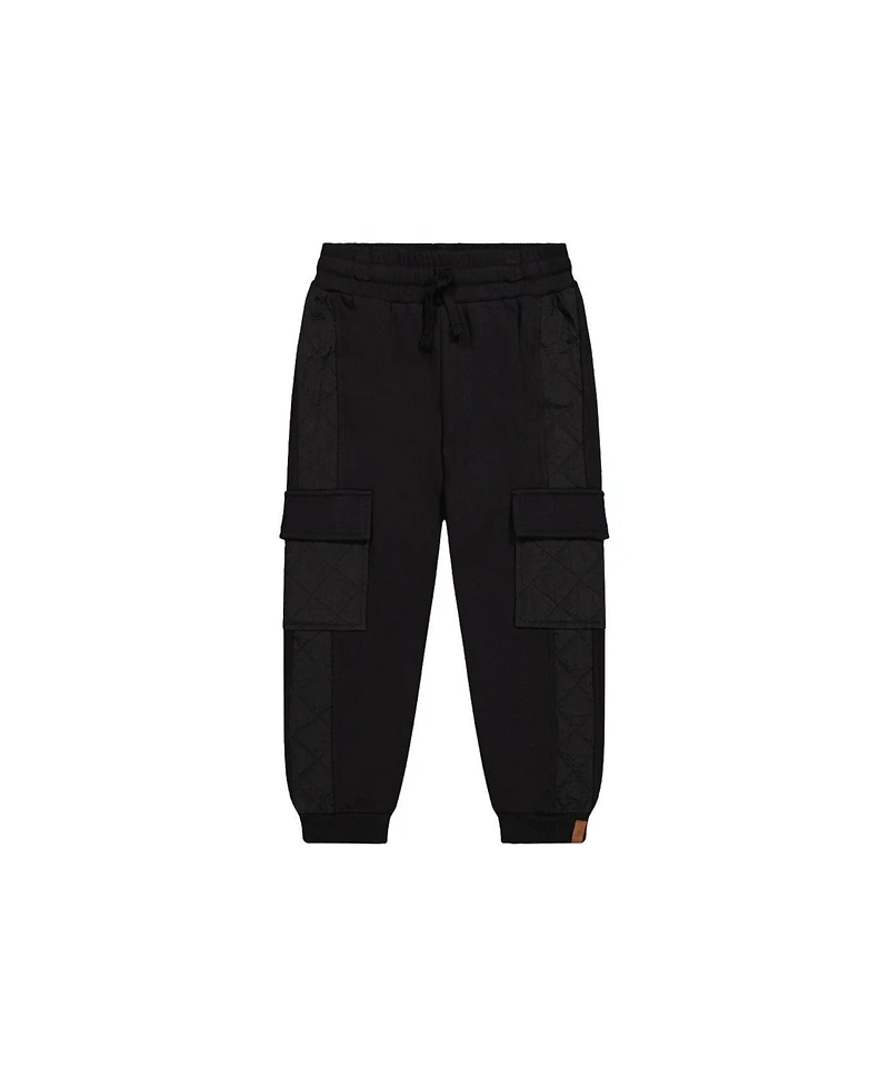 Deux par Toddler Boys (2T-5T) Fleece Bi-Material Sweatpants with Pockets
