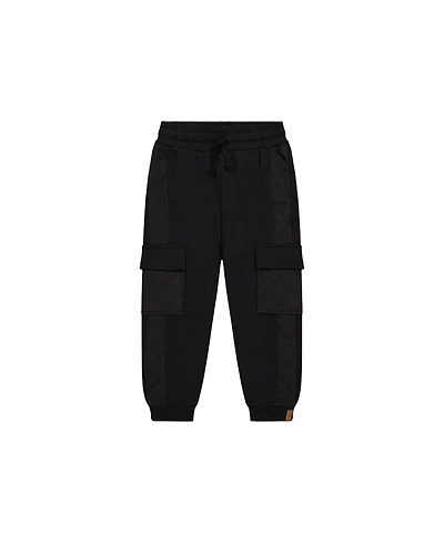 Deux par Toddler Boys (2T-5T) Fleece Bi-Material Sweatpants with Pockets