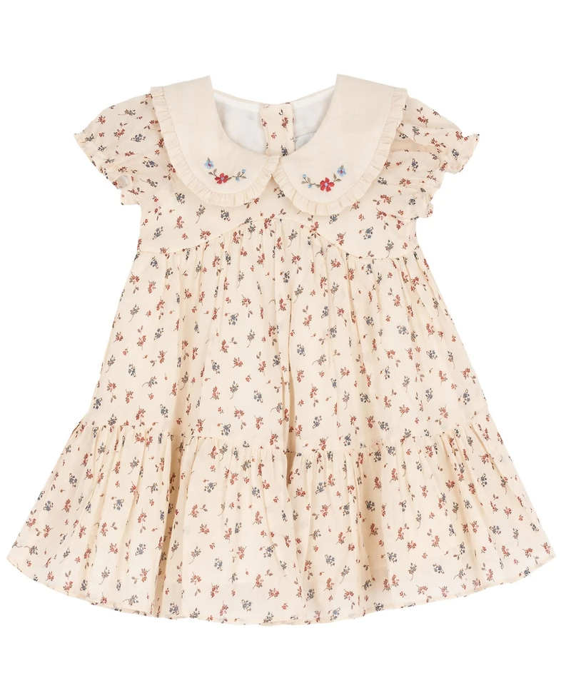 Rare Editions Toddler Girls' 2T-4T Ditsy Floral Cotton Voile Dress