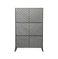 gaomon 3 Panel Room Divider Screen with Storage Shelves and Rolling Wheels