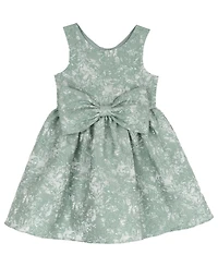 Rare Editions Girls' 2T-6X Brocade Bodice with Large Self Bow Dress