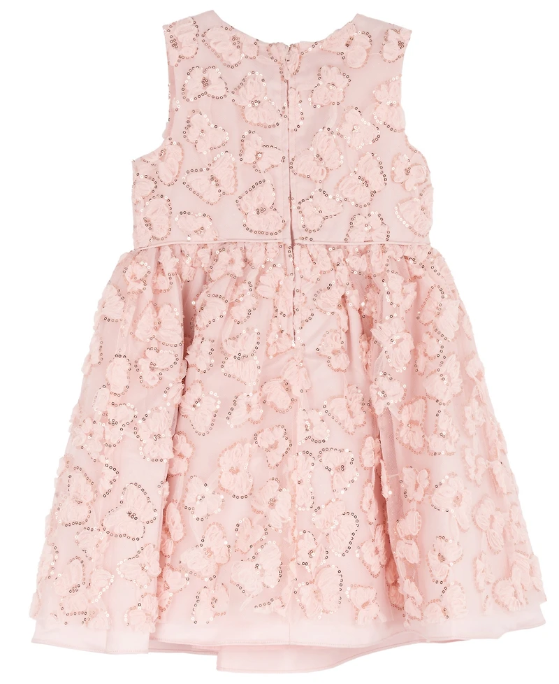 Rare Editions Girls' 2T-6X Butterfly Soutache Satin Bow Dress