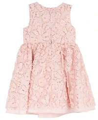 Rare Editions Girls' 2T-6X Butterfly Soutache Satin Bow Dress