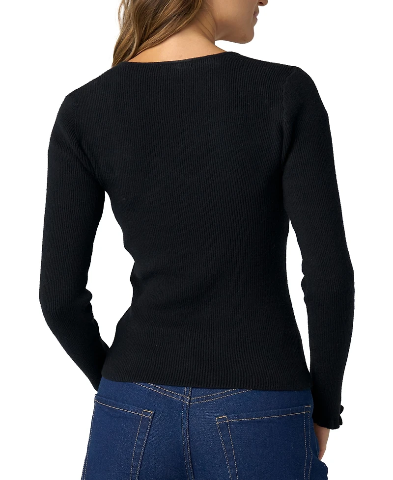 Liverpool Los Angeles Women's Long-Sleeve Sweetheart Neck Sweater