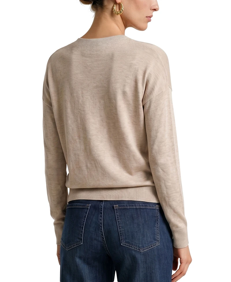 Liverpool Los Angeles Women's Cowl Neck Satin Front Sweater