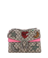 Pre-Owned Gucci Medium Dionysus Bag Embellished Gg Coated Canvas
