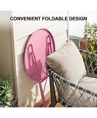 homfan 5-Piece Folding Patio Set, Space Saving Solid Steel 4 Chair Patio Furniture Set with Table for Balcony, Porch