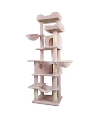 Streamdale Furniture 68Inch Multi-Level Cat Tree with Hammocks Cave and Scratching Posts
