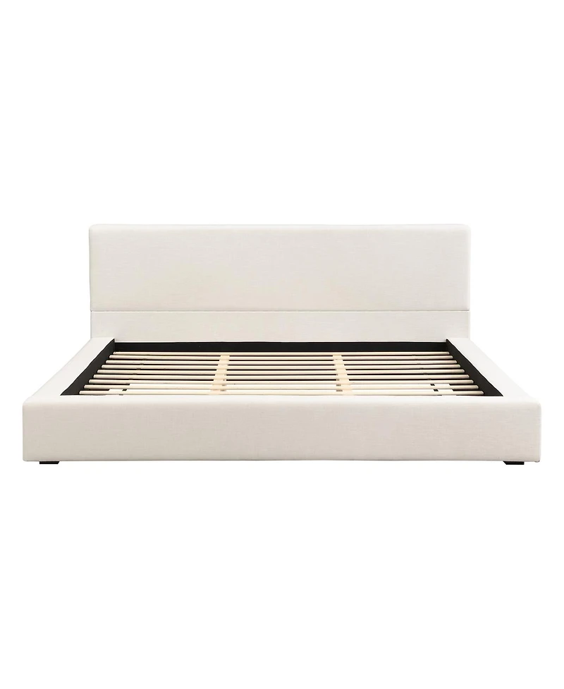 Streamdale Furniture California King Upholstered Bed Frame with Linen Headboard and Footboard