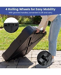 Costway 375 Lbs Outdoor Cantilever Umbrella Base with Wheels for Garden Deck Poolside