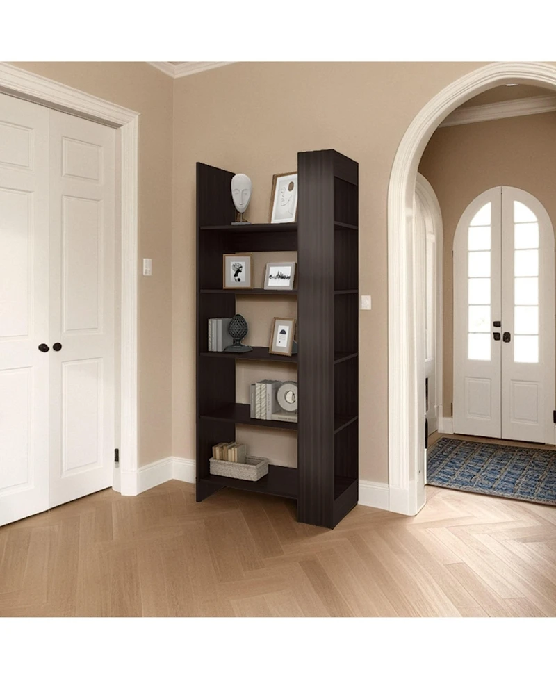 Fm Furniture Doney Park 5-Shelf Open Bookcase, Contemporary Design for Display and Storage