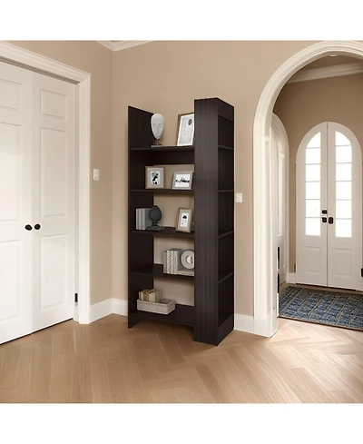 Fm Furniture Doney Park 5-Shelf Open Bookcase, Contemporary Design for Display and Storage