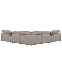 Evandro 7-Piece L-Shaped Sectional Sofa Set (Laf Chair. Raf Chair, 2 Armless Corner, Console), Macy's Exclusive