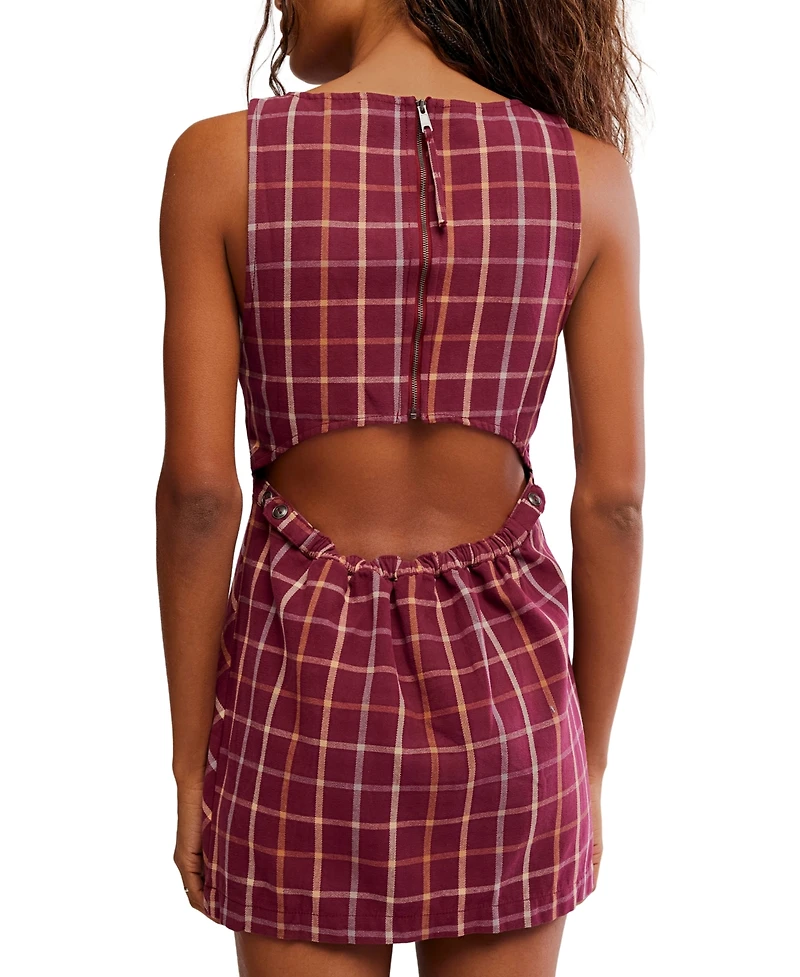 Free People Women's Atlas Plaid Crewneck Mini Dress