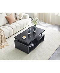 Streamdale Furniture 3-Tier Modern Mdf Coffee Table with Wood Grain Finish