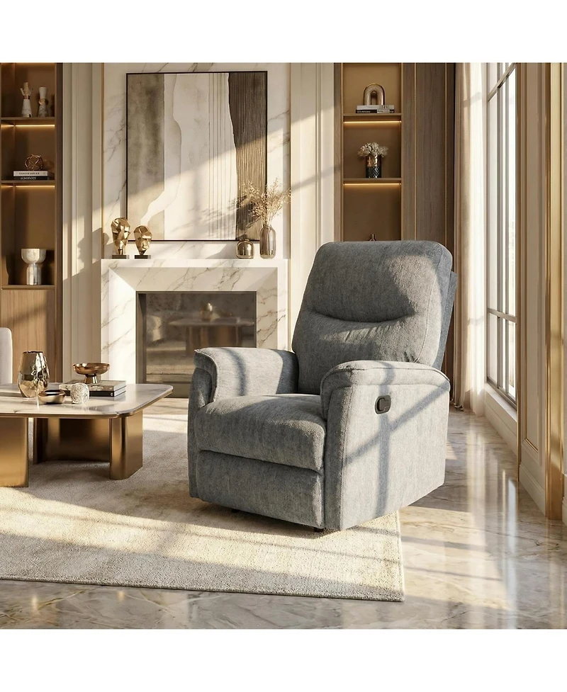 gaomon Swivel Rocker Recliner Chair, Nursery Rocker Recline Chair, Manual Chenille Reclining Armchair with 38.6" Seat, 350 Lb Capacity