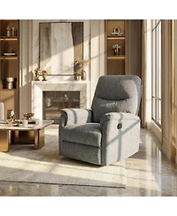 gaomon Swivel Rocker Recliner Chair, Nursery Rocker Recline Chair, Manual Chenille Reclining Armchair with 38.6" Seat, 350 Lb Capacity