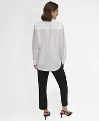 Dkny Petite Button-Front Blouse