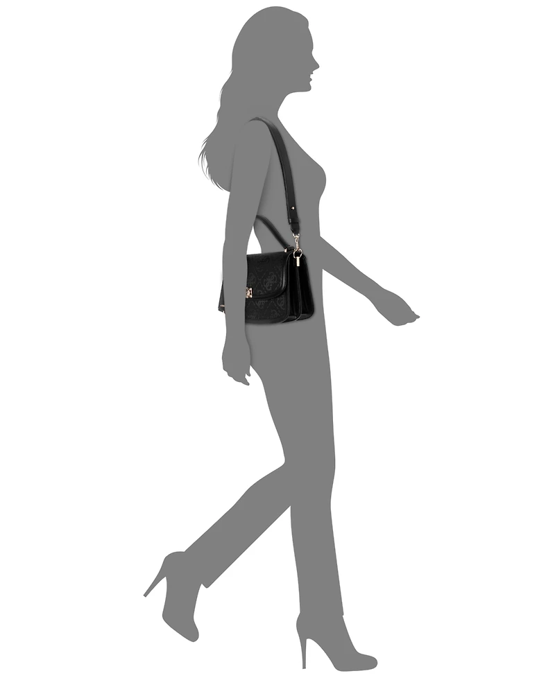 Guess Audrey Logo Small Flap Crossbody Handbag