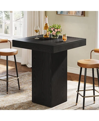 Tribesigns Bar Table, Square Kitchen Dining Modern Counter Height Pub Cocktail Tables for Room, Tavern, Coffee Corner, Party