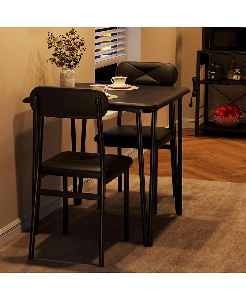 gaomon 2-Piece Upholstered Dining Set – Kitchen Table & Chairs for Small Spaces