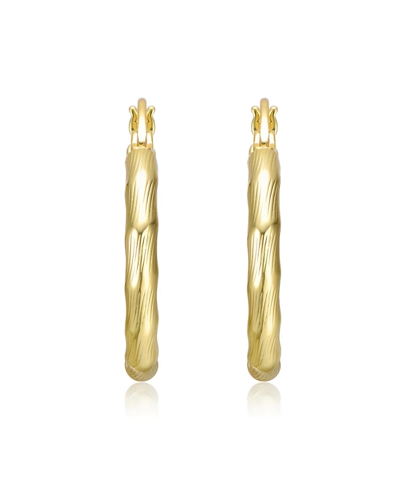 Twisted Hoop Earrings in White Gold Plated or 14K Gold Plated
