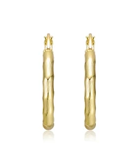 Twisted Hoop Earrings in White Gold Plated or 14K Gold Plated