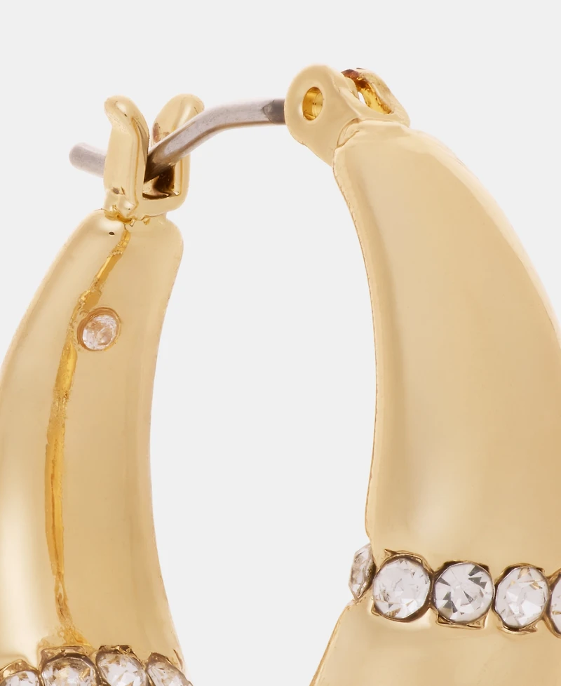 I.n.c. International Concepts Small Pave Stripe Hoop Earrings, 0.91", Macy's Exclusive