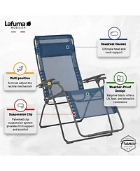 Lafuma Futura Xl Zero Gravity Outdoor Steel Framed Lawn Recliner Chair, Ocean