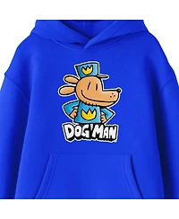 Dog Man Boys Character Posing Youth Royal Blue Long Sleeve Hooded Sweatshirt-xl