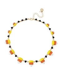 Betsey Johnson Faux-Stone Halloween Candy Corn Collar Necklace
