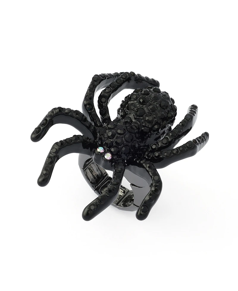 Betsey Johnson Faux-Stone Halloween Spider Cocktail Ring