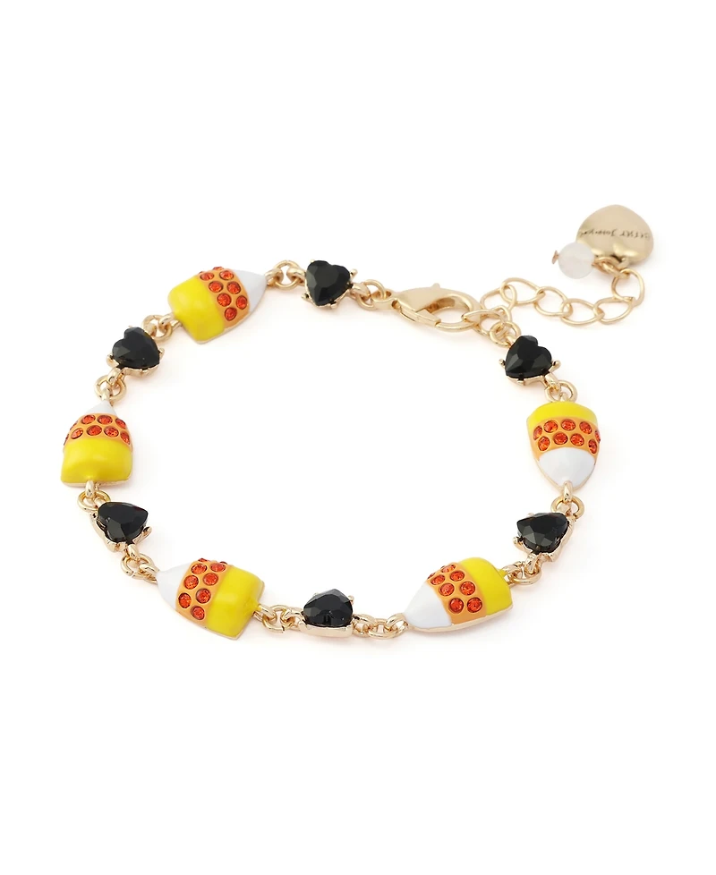 Betsey Johnson Faux-Stone Halloween Candy Corn Link Bracelet