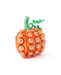 Betsey Johnson Orange Halloween Cultured Pearl Pumpkin Brooch