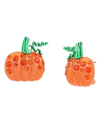 Betsey Johnson Faux-Stone Halloween Pumpkin Stud Earrings
