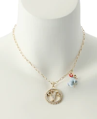 Betsey Johnson Faux-Stone Aries Celestial Pendant Necklace Charm Zodiac Set