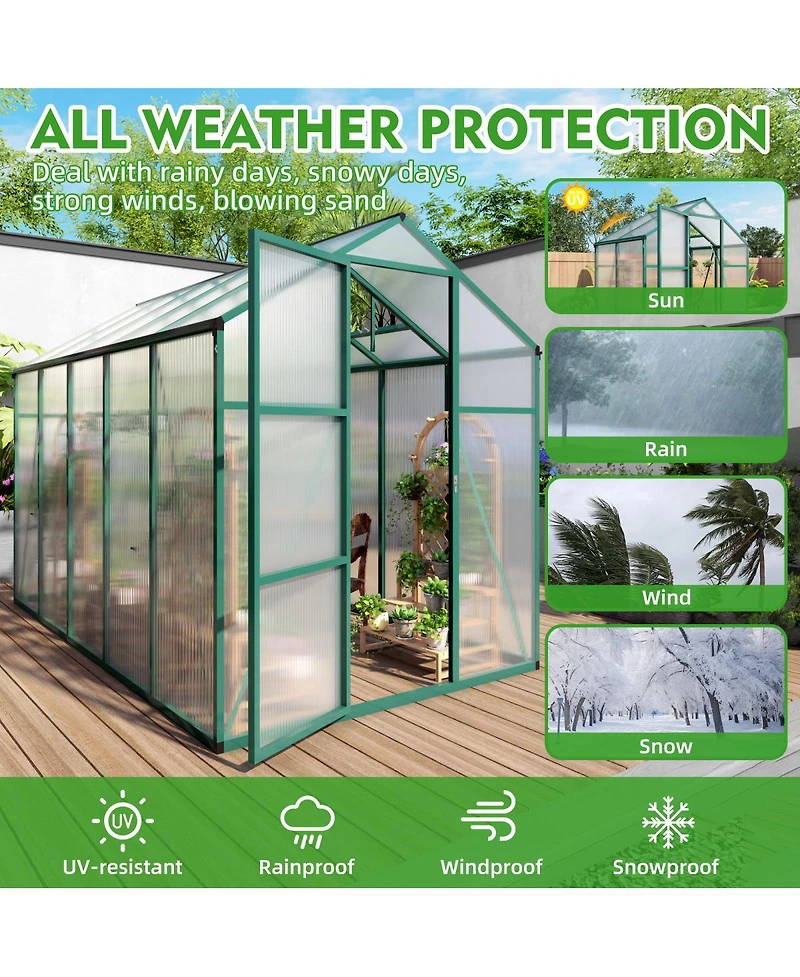 Streamdale Furniture Heavy-duty Greenhouse with Durable Frame & Drainage System