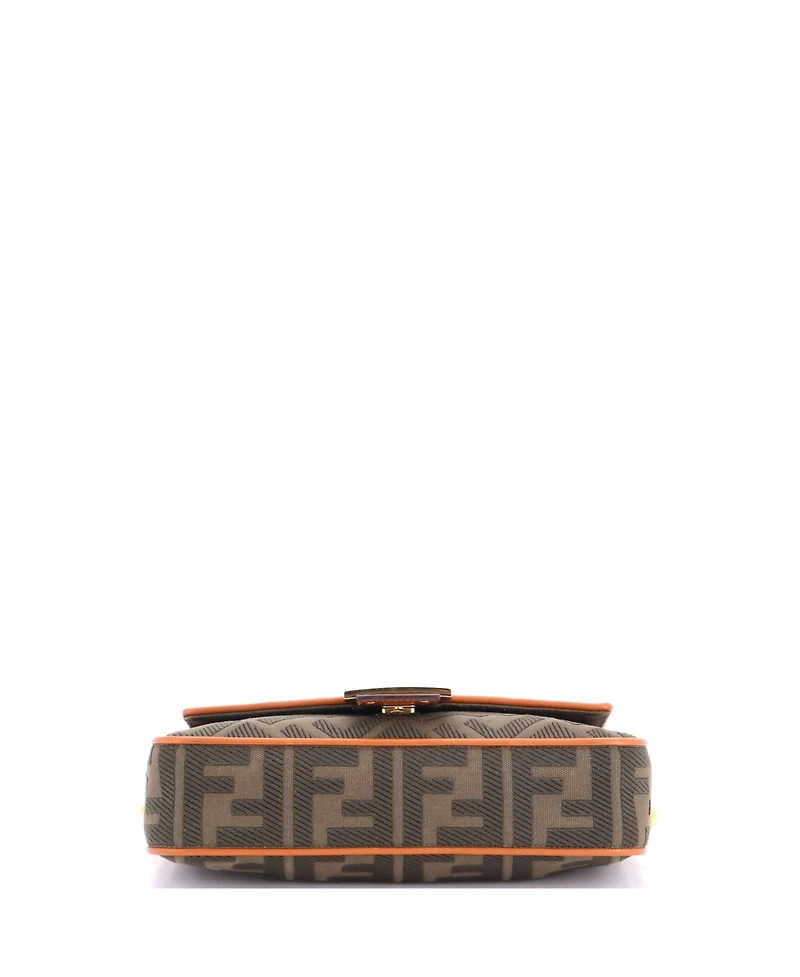 Pre-Owned Fendi Medium Baguette Nm Bag Zucca Embroidered Canvas