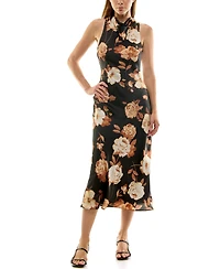 Row A Juniors' Sleeveless Cowl Neck Dress