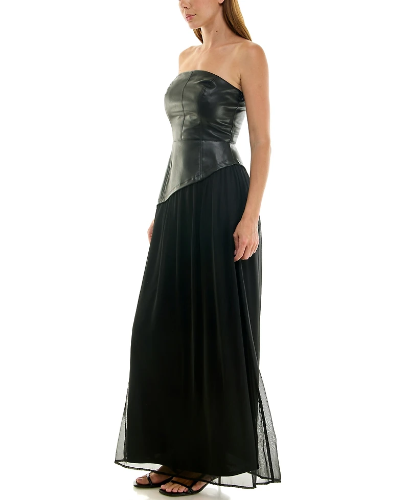 Row A Juniors' Sweetheart Neck Midi Dress