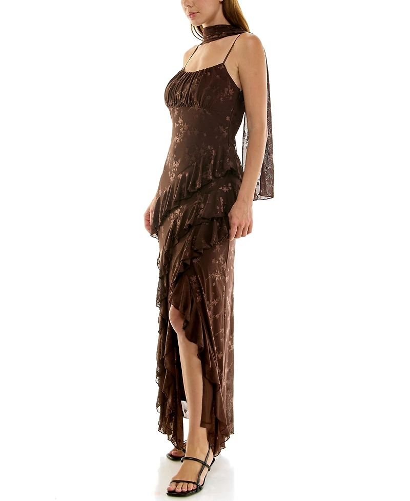 Row A Juniors' Sleeveless Jacquard Dress
