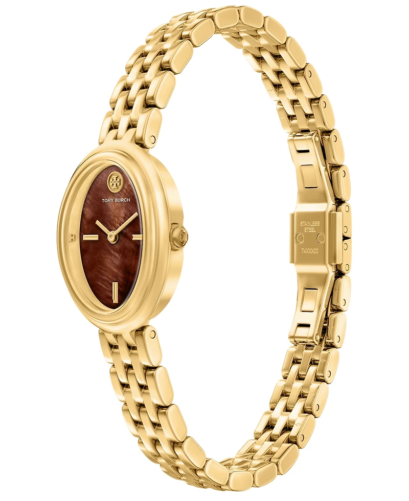 Tory Burch Women's Oval Gold-Tone Stainless Steel Watch 22mm