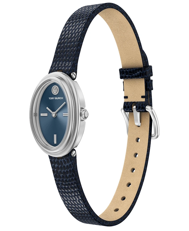 Tory Burch Women's Oval Blue Leather Watch 22mm