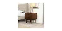 Lucky One Solid Wood Mid Century Nightstand with Tapered Legs