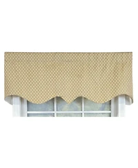 Rlf Home Dottie Cornice Window Valance 100% Cotton Lined Rod Pocket