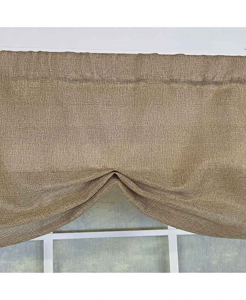 Rlf Home Linen Sheer Stationary Balloon Window Valance 100% Cotton Rod Pocket